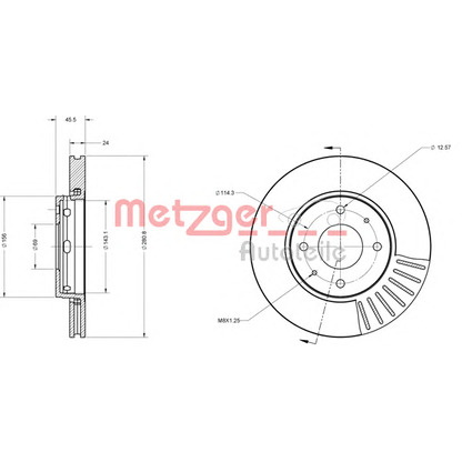 Foto Disco de freno METZGER 6110306