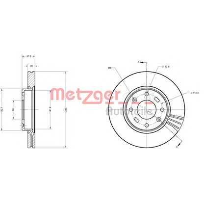 Photo Disque de frein METZGER 6110360