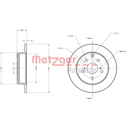 Foto Disco de freno METZGER 6110394