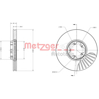 Photo Disque de frein METZGER 6110405