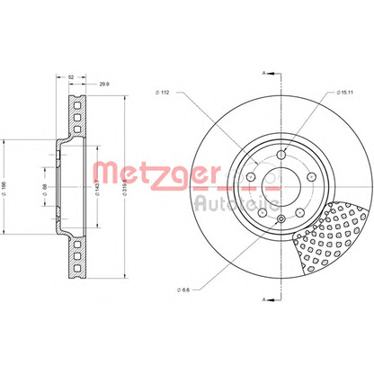 Foto Disco  freno METZGER 6110425