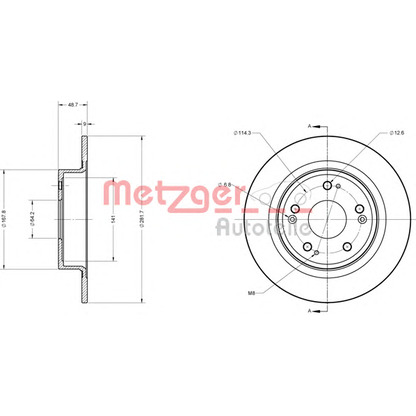 Foto Disco de freno METZGER 6110426