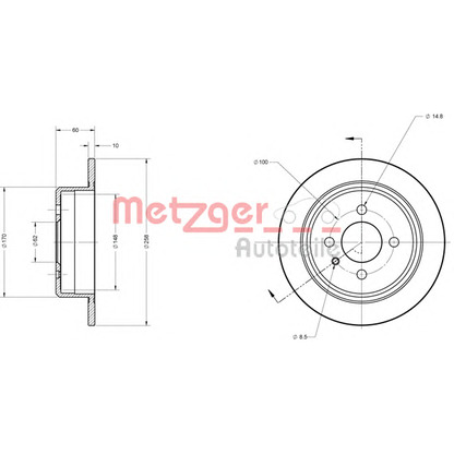 Foto Disco  freno METZGER 6110451