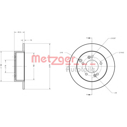 Zdjęcie Tarcza hamulcowa METZGER 6110459