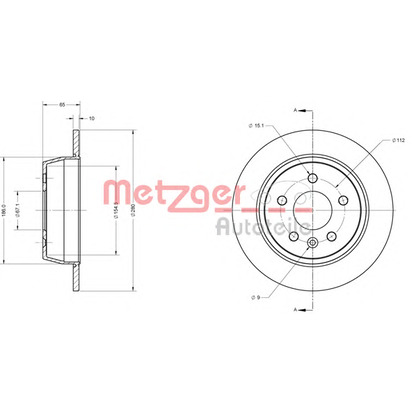 Foto Disco de freno METZGER 6110492