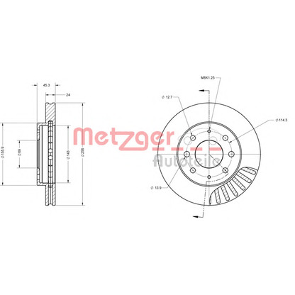 Zdjęcie Tarcza hamulcowa METZGER 6110546