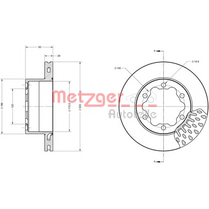 Foto Disco de freno METZGER 6110591