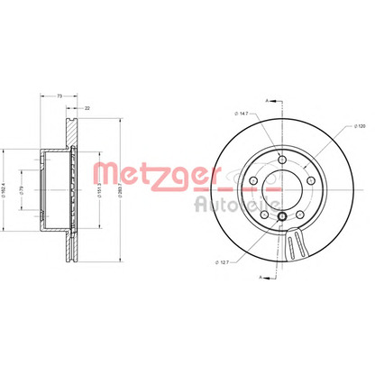 Фото Тормозной диск METZGER 6110595