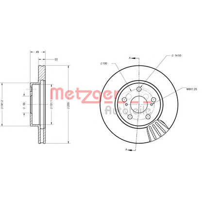 Foto Disco  freno METZGER 6110663