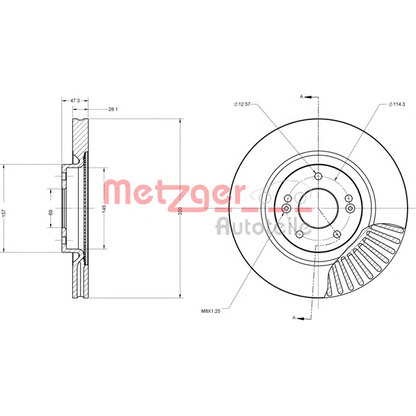 Zdjęcie Tarcza hamulcowa METZGER 6110695