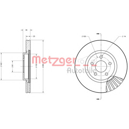 Zdjęcie Tarcza hamulcowa METZGER 6110709