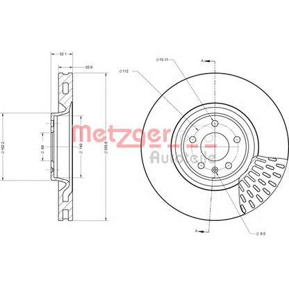 Foto Disco  freno METZGER 6110714