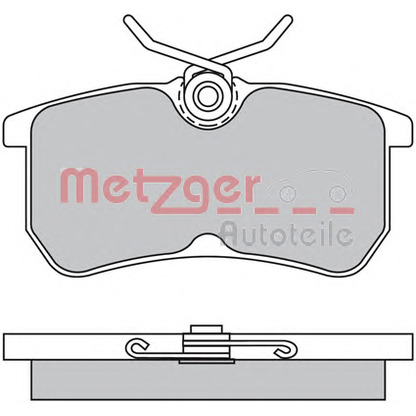 Photo Kit de plaquettes de frein, frein à disque METZGER 1170025