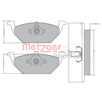 Zdjęcie Zestaw klocków hamulcowych, hamulce tarczowe METZGER 1170027
