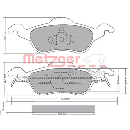 Zdjęcie Zestaw klocków hamulcowych, hamulce tarczowe METZGER 1170038