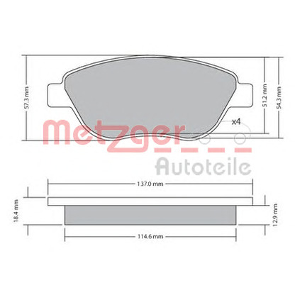 Foto Kit pastiglie freno, Freno a disco METZGER 1170048