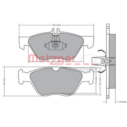 Foto Kit pastiglie freno, Freno a disco METZGER 1170065