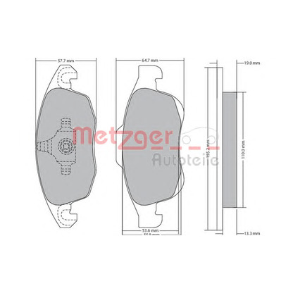 Zdjęcie Zestaw klocków hamulcowych, hamulce tarczowe METZGER 1170129