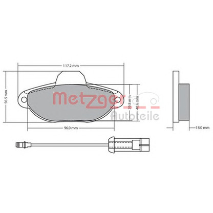 Foto Bremsbelagsatz, Scheibenbremse METZGER 1170147