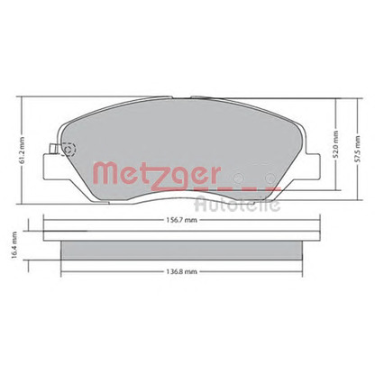 Photo Brake Pad Set, disc brake METZGER 1170205