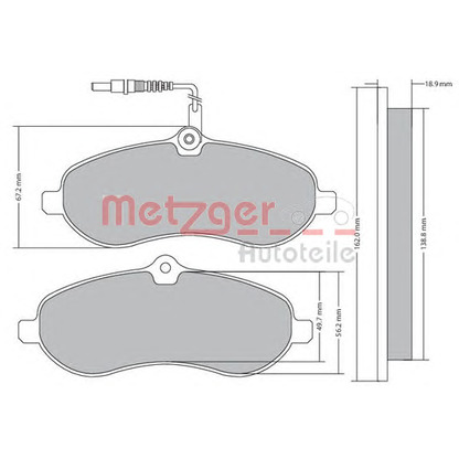 Photo Brake Pad Set, disc brake METZGER 1170228