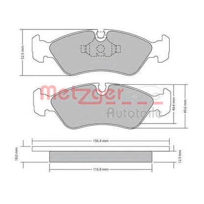 Photo Brake Pad Set, disc brake METZGER 1170252