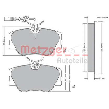 Foto Kit pastiglie freno, Freno a disco METZGER 1170258