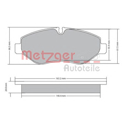 Photo Kit de plaquettes de frein, frein à disque METZGER 1170271