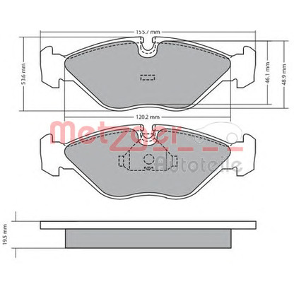 Photo Brake Pad Set, disc brake METZGER 1170293