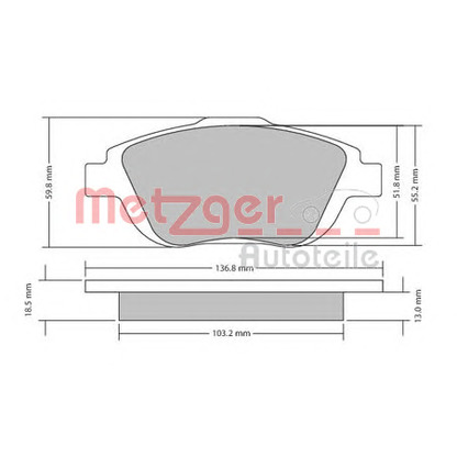 Zdjęcie Zestaw klocków hamulcowych, hamulce tarczowe METZGER 1170326