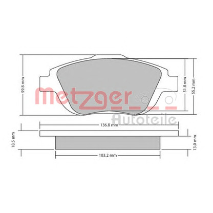 Foto Bremsbelagsatz, Scheibenbremse METZGER 1170326