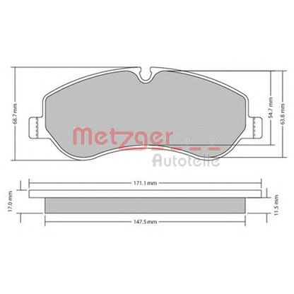 Photo Kit de plaquettes de frein, frein à disque METZGER 1170349