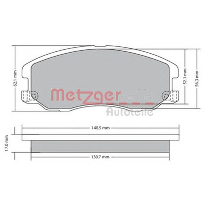 Photo Kit de plaquettes de frein, frein à disque METZGER 1170358