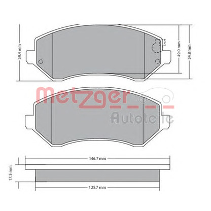 Photo Brake Pad Set, disc brake METZGER 1170378