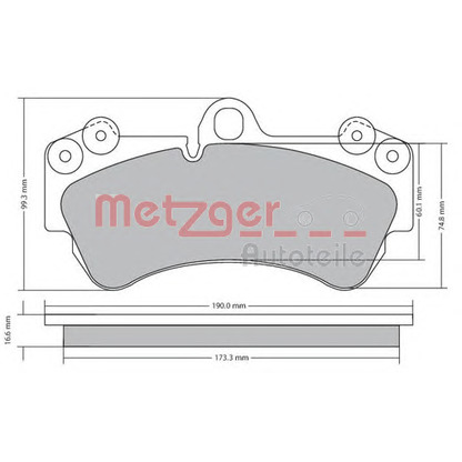 Photo Kit de plaquettes de frein, frein à disque METZGER 1170405