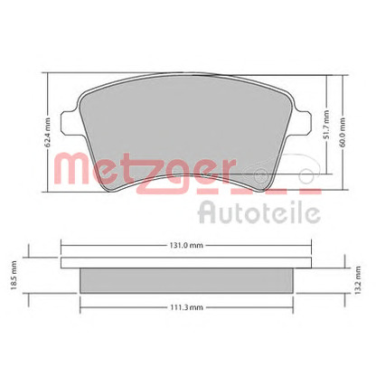 Photo Brake Pad Set, disc brake METZGER 1170467