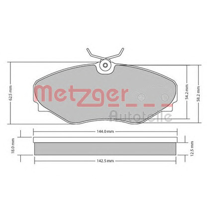 Photo Kit de plaquettes de frein, frein à disque METZGER 1170537