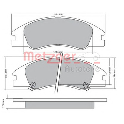 Photo Brake Pad Set, disc brake METZGER 1170540