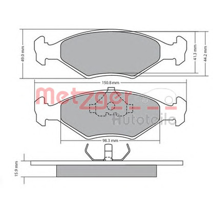 Photo Brake Pad Set, disc brake METZGER 1170645