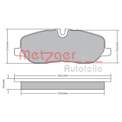 Photo Kit de plaquettes de frein, frein à disque METZGER 1170668