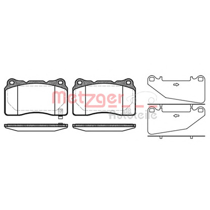 Фото Комплект тормозных колодок, дисковый тормоз METZGER 1170745