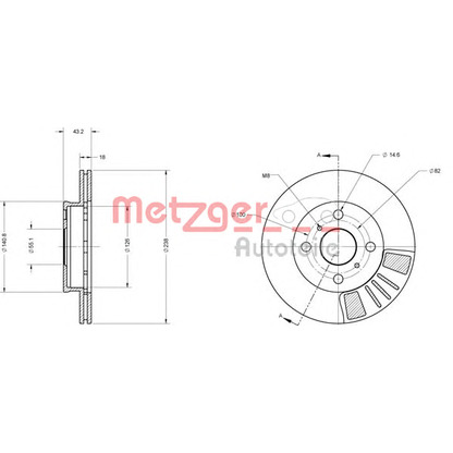 Foto Disco de freno METZGER 6110269