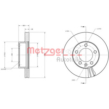 Foto Disco  freno METZGER 6110687