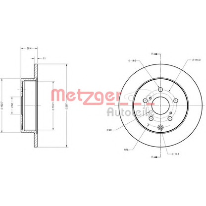 Photo Disque de frein METZGER 6110700