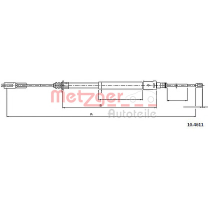 Photo Cable, parking brake METZGER 104611