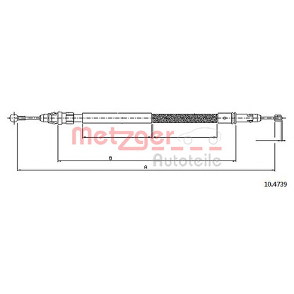 Photo Cable, parking brake METZGER 104739