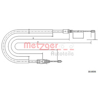 Фото Трос, стояночная тормозная система METZGER 106036