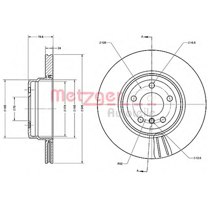 Foto Disco  freno METZGER 6110632