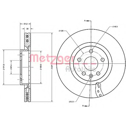 Photo Brake Disc METZGER 6110698