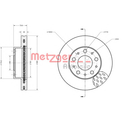 Foto Disco  freno METZGER 6110497